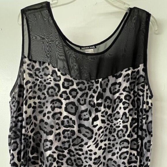 DoubleTake Womens Sleeveless Camisole Top, Sheer shoulders, Animal Print Size 1X - Picture 2 of 8